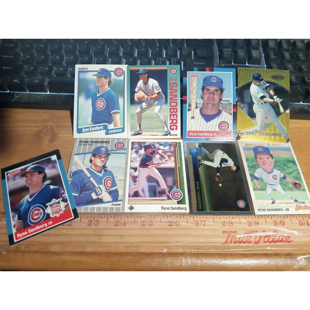 Ryne Sandberg 9 Different Card Lot 5 Chicago Cubs